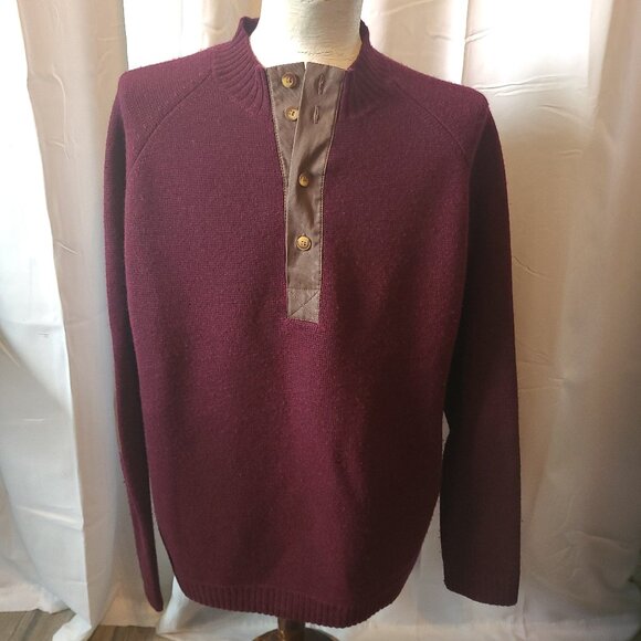 Men's C.C. Filson L/S Partial button front sweater XL - 100% Wool weighs 2.8 oz - Picture 1 of 11